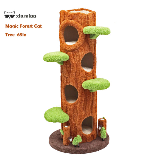 Xiamiao Magical Forest Cat Tree Tower, 65 Inches Tall