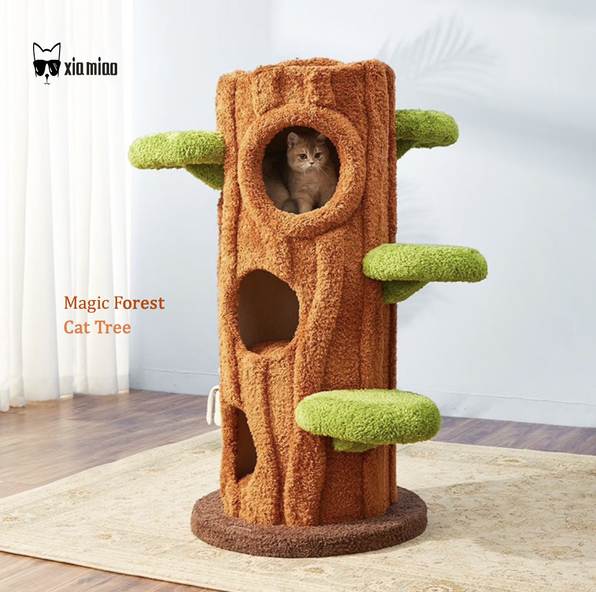 Torre de árbol para gatos Xiamiao Magical Forest, 50 pulgadas de alto